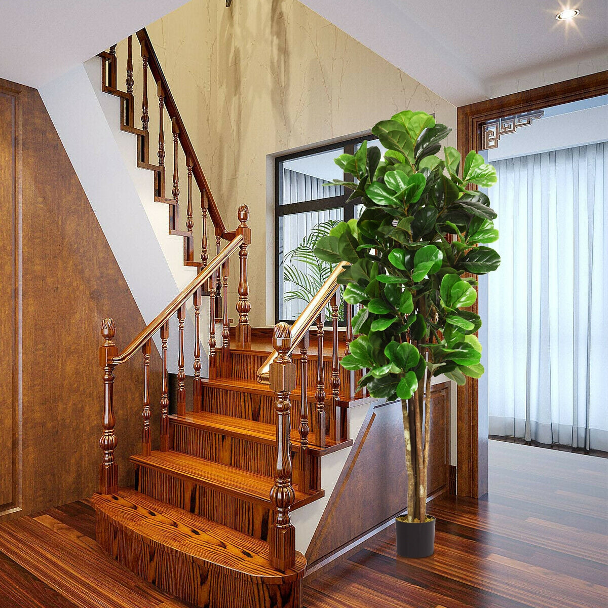 Faux Fiddle Leaf Fig Tree, 6 FT - Potted