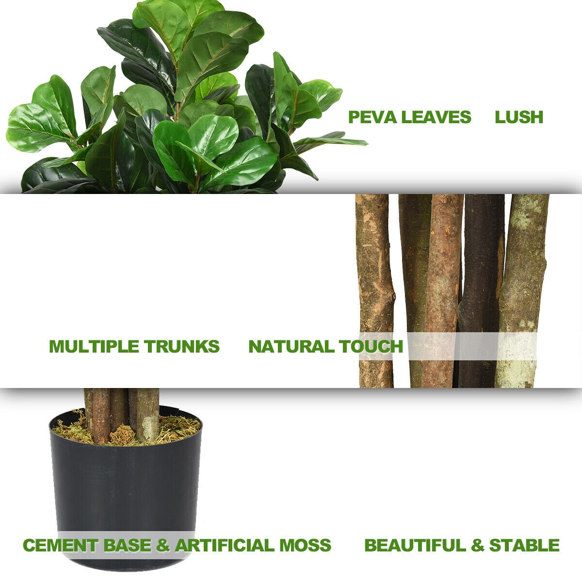Faux Fiddle Leaf Fig Tree, 6 FT - Potted