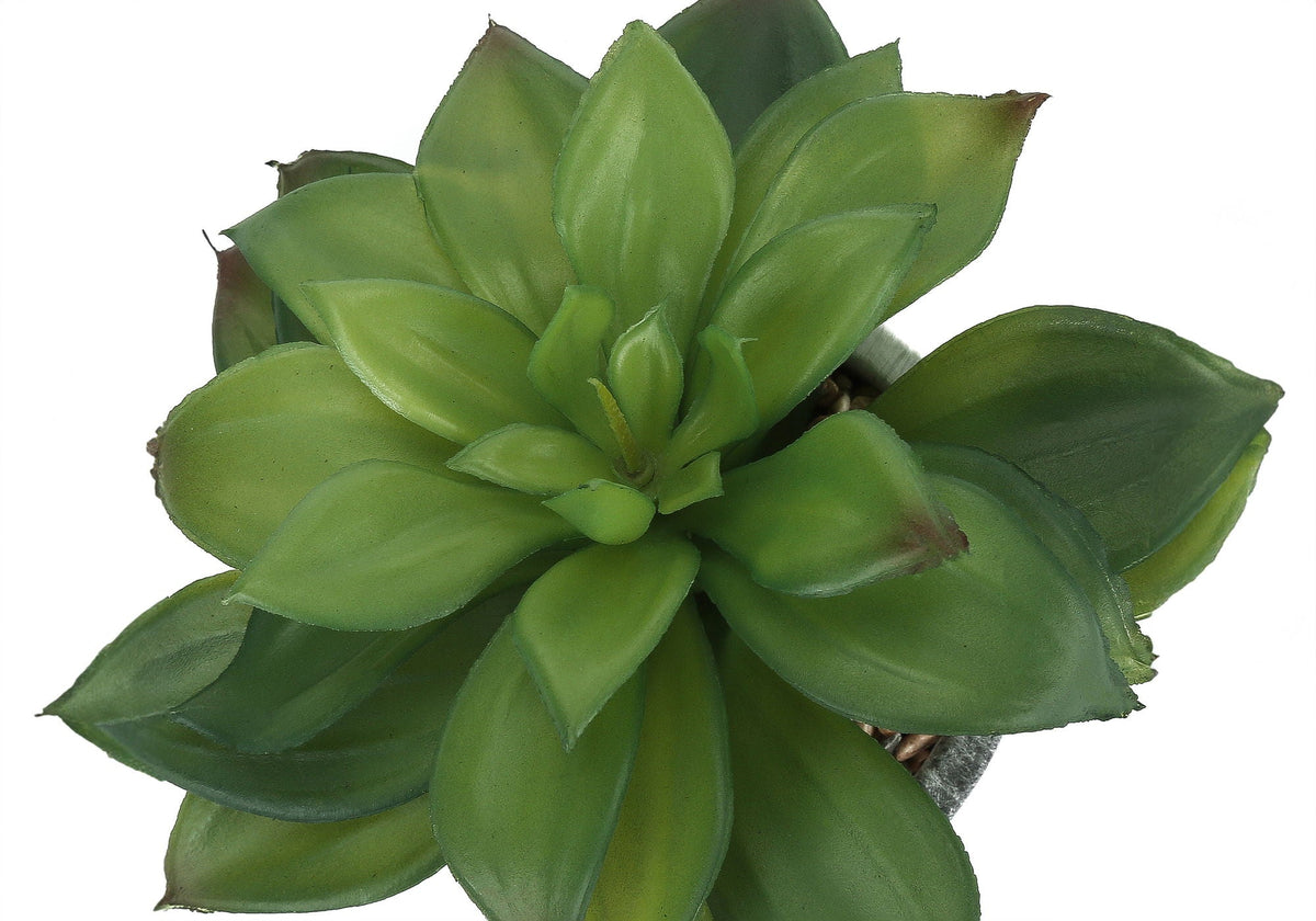 6" Tall, Artificial Plant, Succulent, Indoor, Faux, Fake, Table, Greenery, Potted, Decorative (Set of 2) - Green