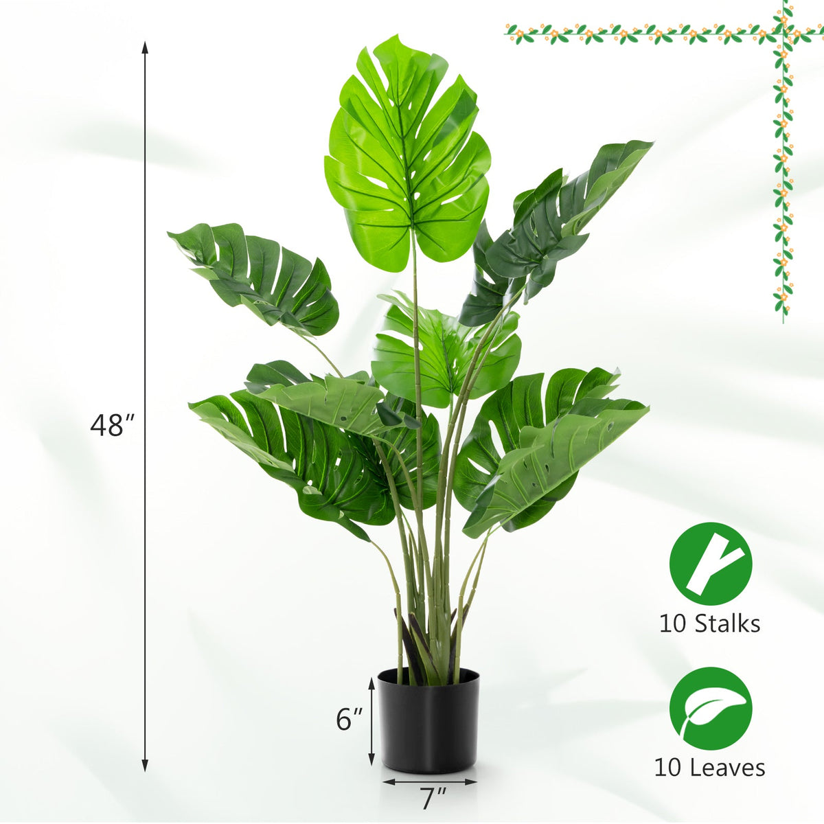 Faux Monstera Trees, 48" – Set of 2