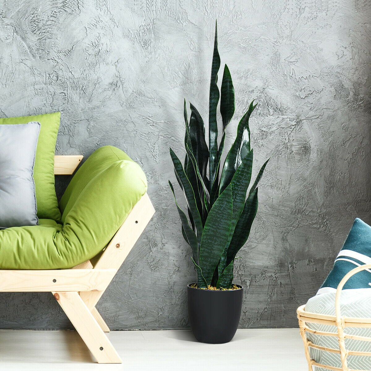 Faux Snake Plant, 35.5" – Indoor/Outdoor