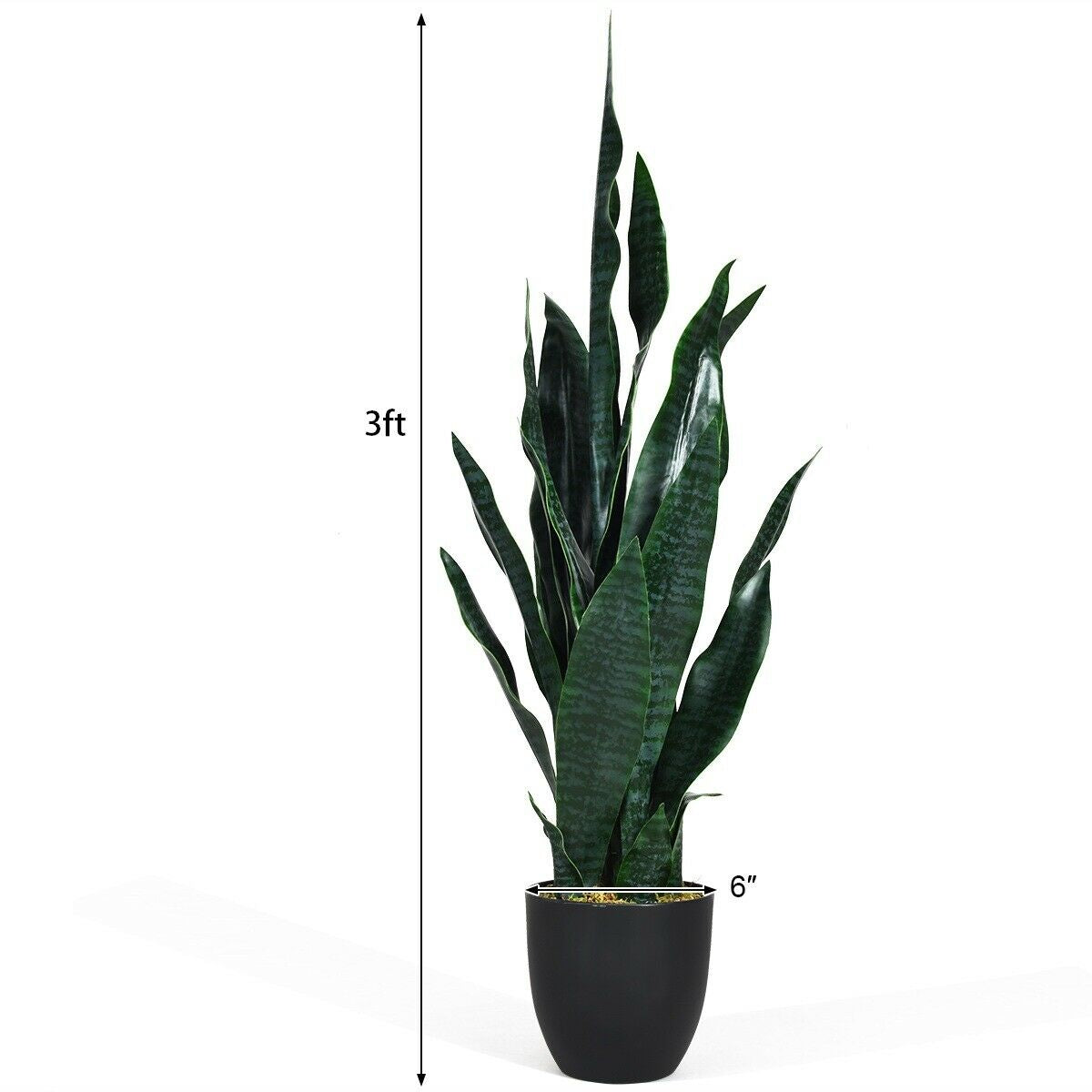 Faux Snake Plant, 35.5" – Indoor/Outdoor