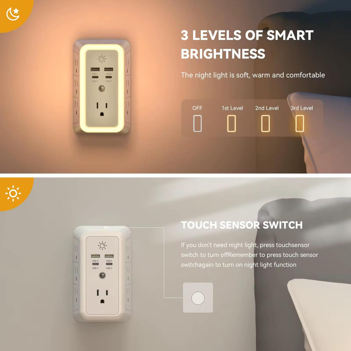 11-in-1 Multi Plug Outlet with 8 Cable Holders
