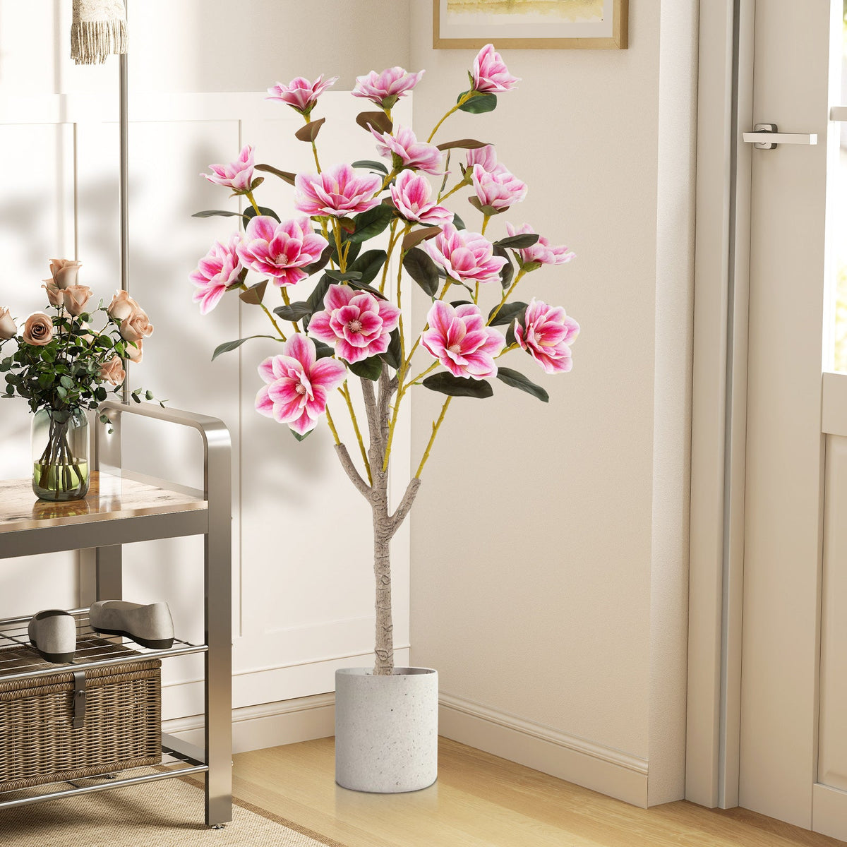 Faux Wedding Flower Plant – Pink Blooms