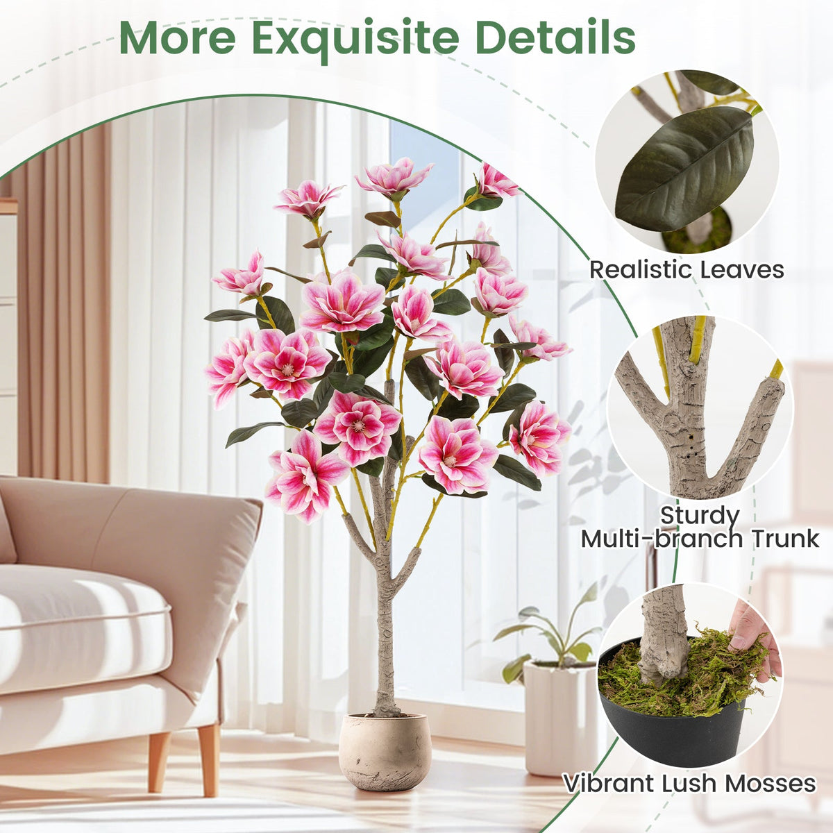 Faux Wedding Flower Plant – Pink Blooms