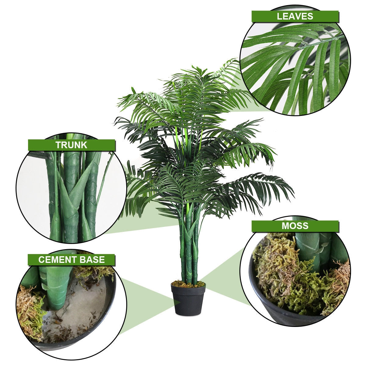Faux Areca Palm Tree, 3.5 FT