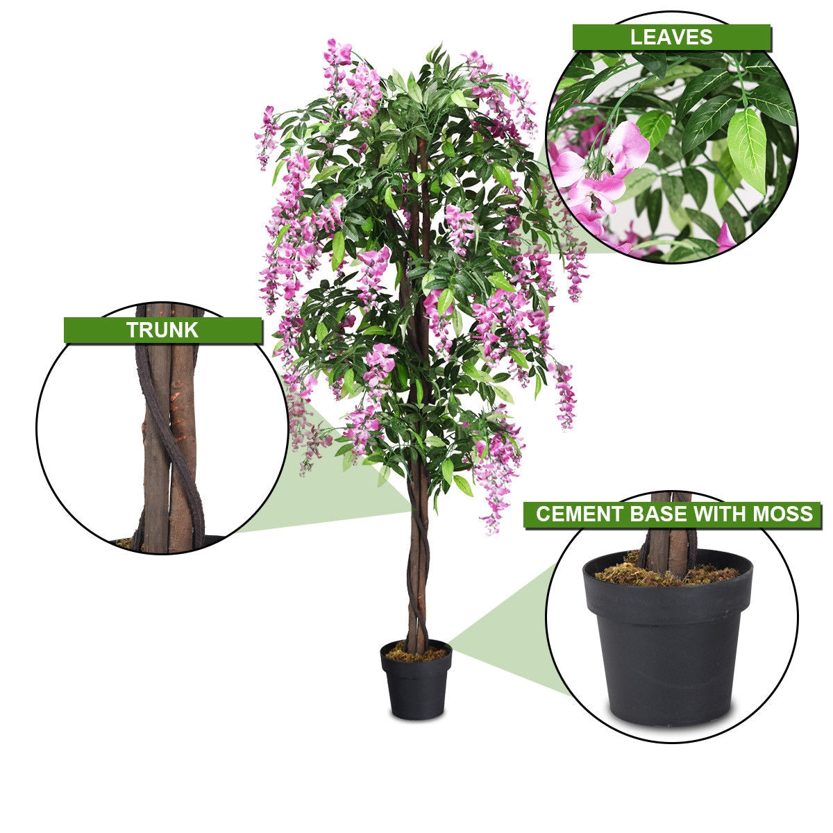Faux Wisteria Tree, 6 FT