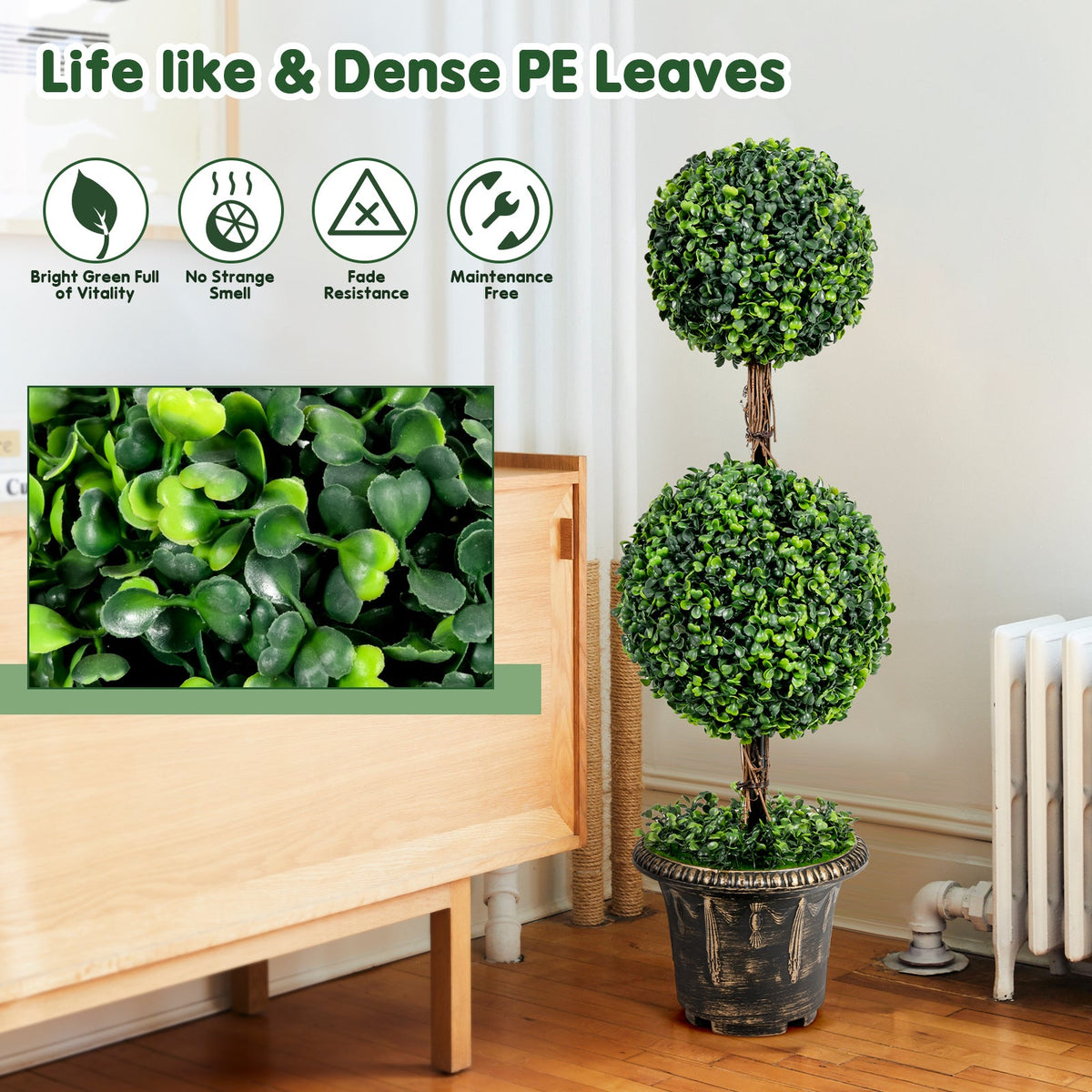 Faux Double-Ball Topiary Tree, 36"