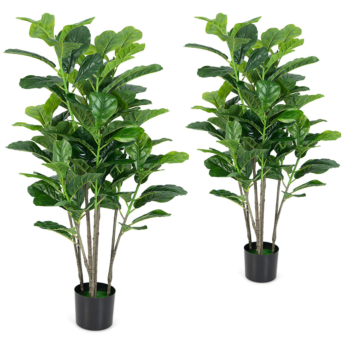 Faux Fiddle Leaf Fig Trees, 51" – Set of 2