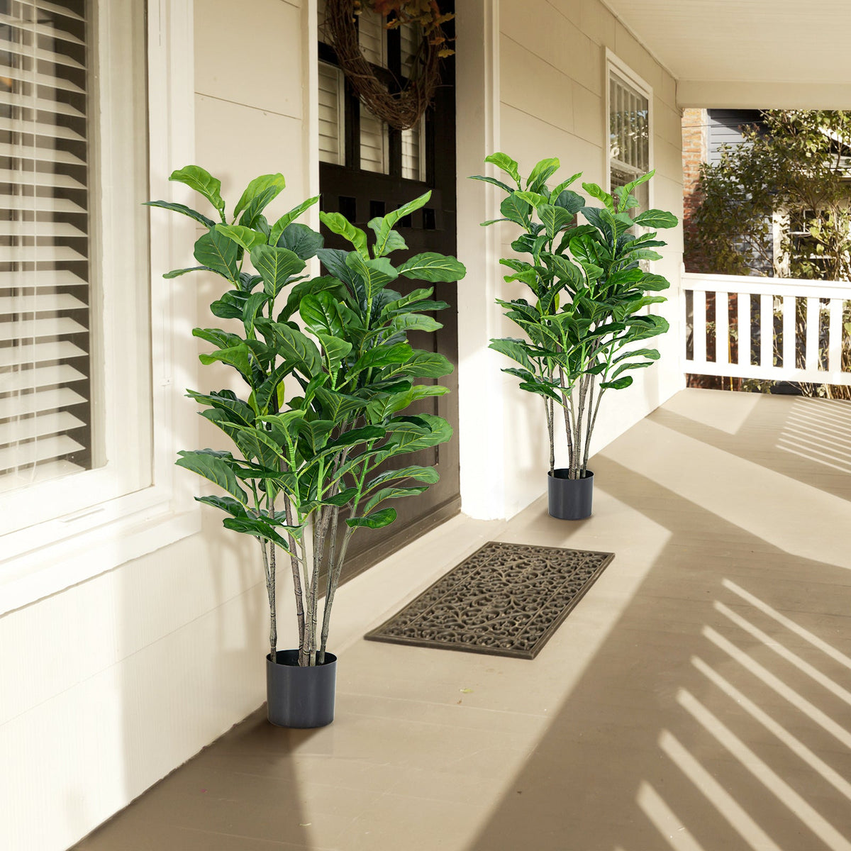Faux Fiddle Leaf Fig Trees, 51" – Set of 2