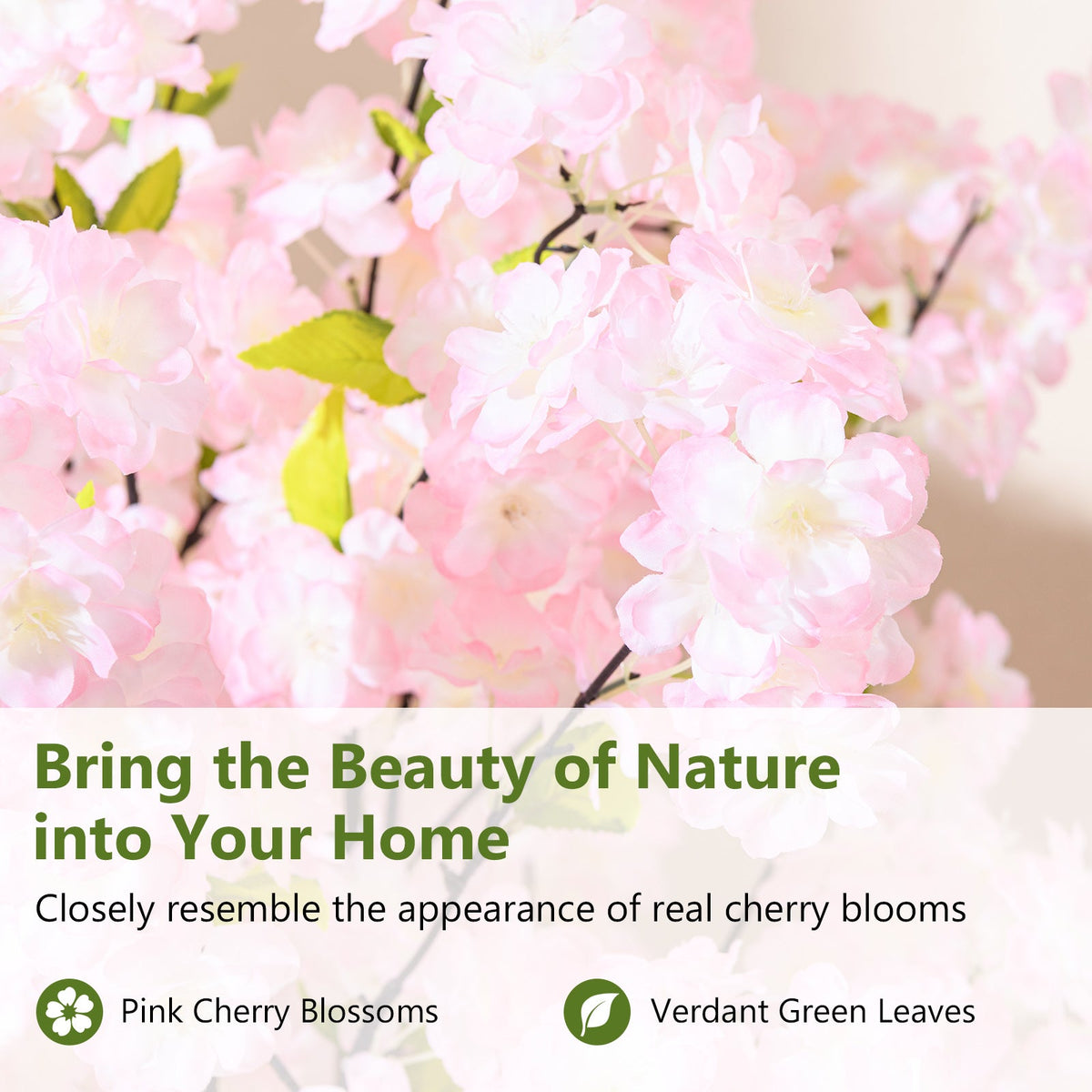 Faux Cherry Blossom Tree, 5 FT – Pink Blooms