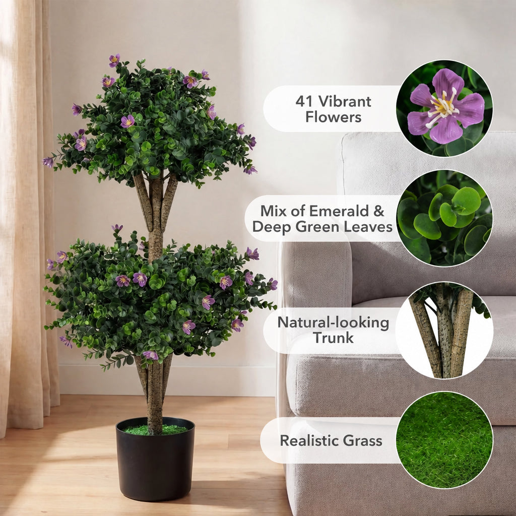 Faux Boxwood Topiary Trees, 36" – Set of 2