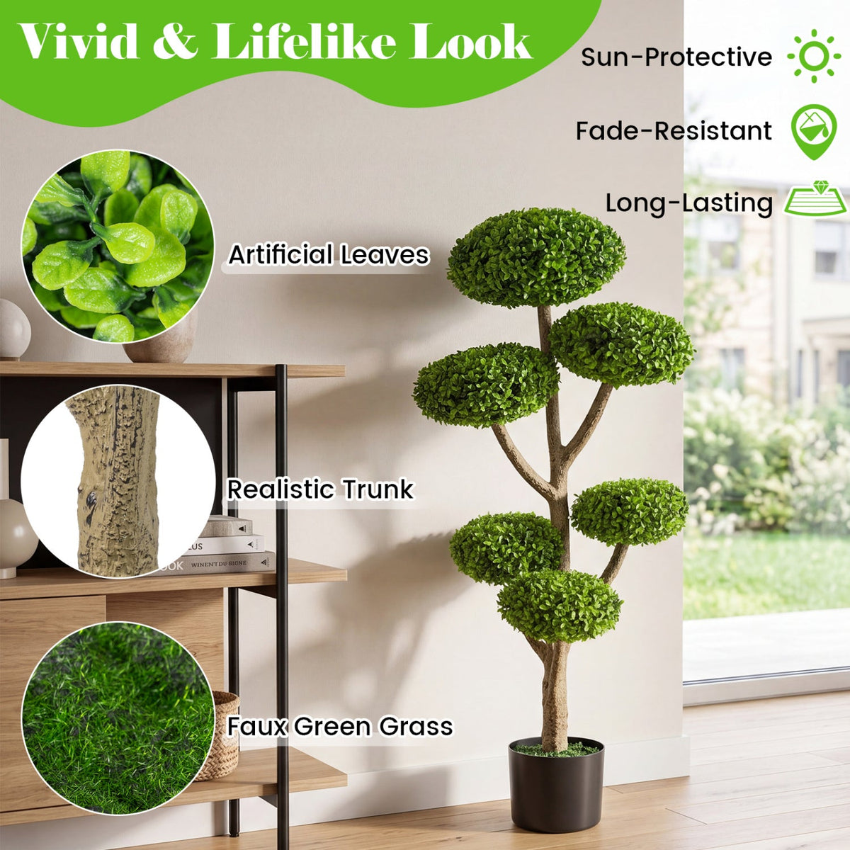 Faux 6-Ball Topiary Trees – Set of 2