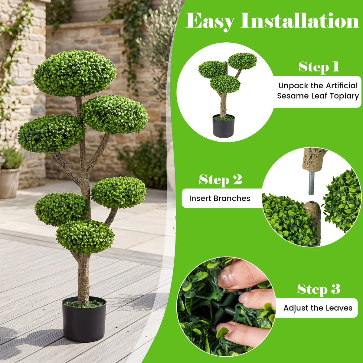 Faux 6-Ball Topiary Trees – Set of 2