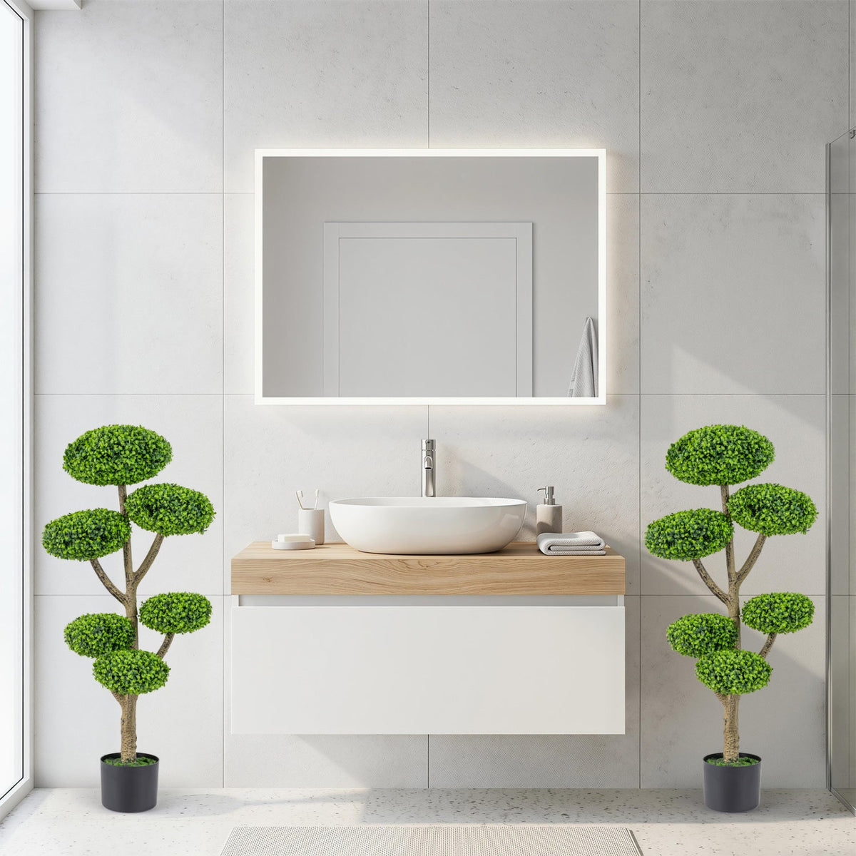 Faux 6-Ball Topiary Trees – Set of 2